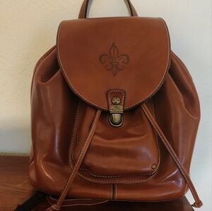 Patricia Nash Tassel Brown Leather Convertible Backpack Tote